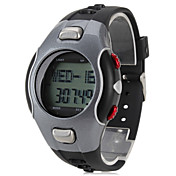 Men's Multi-Functional Style Rubber Digital Automatic Wrist Watch with Heart Rate Monitor (Black)