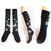 Black Horse and Star Pattern 40cm Sweet Lolita Stockings