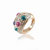 Gorgeous Alloy Multicolor Round Cubic Zirconia Ring