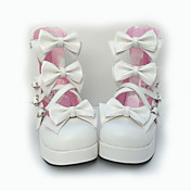 PU cuir haut talon 7.5cm douces chaussures lolita avec l'arc