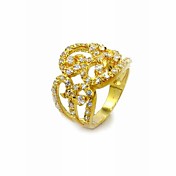 En or 18 carats plaqué & bague classique zircone cubique ladie de la mode fleur