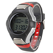 Men's Multi-Functional Style Rubber Digital Automatic Wrist Watch with Heart Rate Monitor (Black)
