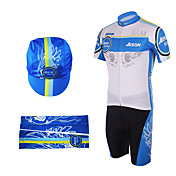 Cycling BIB Suits with Cap and Arm Warmers(Blue and Yellow)