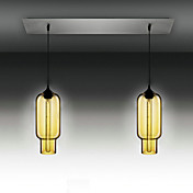 modernas luzes pingente de vidro transparente com 2 luzes no electroplate projeto bolha terminou