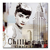 stampate le persone Audrey Hepburn New York City quadri su tela con cornice tesa
