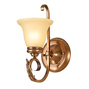 40W Antique Glass Wall Light with 1 Light with Metal Stand