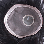 100% Indian Remy Hair abrégé 7 Straight "En 6" Toupee Hommes Avec chef Dazzle