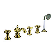 Antique Deck-type 5-Hole Bathtub Faucet(Antique Bronze Finish)