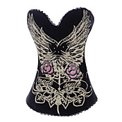 Bomuld / polyester med Rhinestone / Flower Stropløs Tilbage Busk Lukning Korsetter shapewear