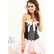 Magnifique coton / viscose avec bowknot / Mini spot de fermeture avant Shapewear bretelles Corsets Busk