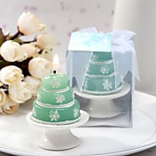 Lovely Green Candle With Snow Prints