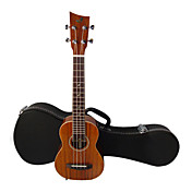 Shaka - (las-2) fast okume sopran hawaii ukulele med gig sag (udvidet fingerboard)