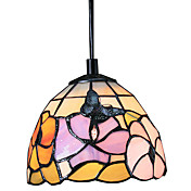 60W Tiffany hanglamp met 1 Licht vlinder en bloem patroon