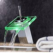 Sprinkle® - par LightInTheBox - changement de couleur robinet conduit lavabo cascade salle de bains (verre bec)