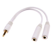 oro masculino plateado de 3,5 mm a 2 x adaptador convertidor 3.5mm femenino