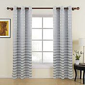 (Deux panneaux) contemporain gris horizontal salle de bandes assombrissement rideaux