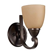 40W Retro Metal Wall Light with 1 Light in Glass Shade