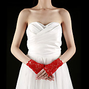 Lace Fingerless Wrist Length Bridal Gloves With Embroidery (More Colors)
