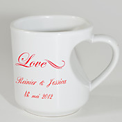 Personalized Mugs with Heart Shaped Handle - Love