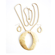 gorgeous runde Aushöhlung Kreis Frauen-Schmuck-Set bestehend aus Halskette und Ohrringe