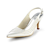 Satin Stiletto Heel Closed Toe Pumps With Rhinestone Wedding / Party Shoes (More Colors)