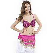 poliéster dancewear com top de lantejoulas desempenho bra para senhoras mais cores