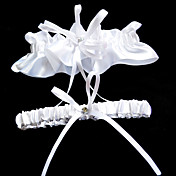 2-pièces en polyester avec jarretelles de mariage strass / rubans