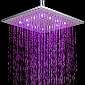 Hedendaagse 7 kleuren wijzigen LED chroom douche kraan hoofd van 10 inch