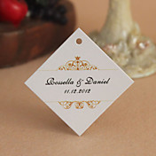 Personalized Rhombus Favor Tag - Orange Classic Print (Set of 30)