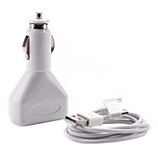 doppia porta USB caricabatteria da auto con sincronizzazione USB e cavo di ricarica per iPhone e iPad (2a uscita)