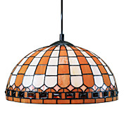 60W Tiffany Pendel Light med 1 lys i Orange