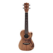 Rainie - (TCO-02) med høj grand solid akacie KOA tenor ukulele med gig pose / tuner (ocean tatoo)