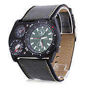 Reloj Pulsera Mecánico Análogo de Cuero PU para Hombre - Negro