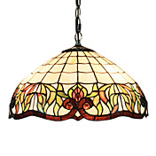 2 - Luz de las lámparas colgantes de Tiffany con sombra Patrón Brown