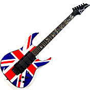 Derulo - hochwertige britische Flagge Design E-Gitarre mit Tasche / Gurt / Picks / Kabel / Whammybar