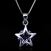 Fine Jewelry Elegant Star ametista collana in argento Sterling