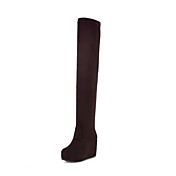 Simple Suede Wedge Heel Over The Knee Boots With Zipper Party/Evening Shoes (More Colors)