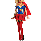 Sexy Super Man Superwoman Supergirl Girl Adult Woman Halloween kostume (2Pieces)