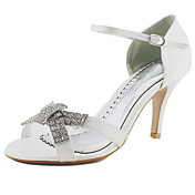 Satin Stiletto Heel Sandals With Rhinestone Party/Evening Shoes