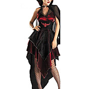 Sexy Woman Slinky Vampire flagermus voksne Halloween kostume (3Pieces)