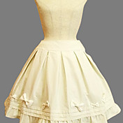 Knee-length Beige Cotton Casual Lolita Skirt