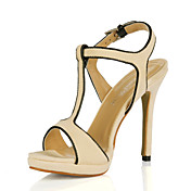 preciosas sandalias de gamuza stiletto talón con hebilla de fiesta / zapatos de noche