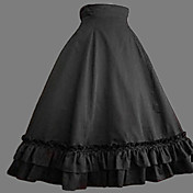 Tea-length Black Cotton Classic Lolita Skirt
