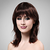 sin tapa de mediano a largo cabello 100% humano profundo vino peluca de pelo