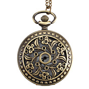 kleine bloem vrouwen legering analoge quartz zakhorloge (brons)