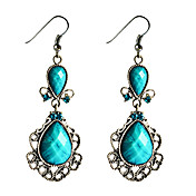 vendimia de color turquesa aretes en forma de gota