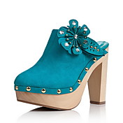 elegante cuero sandalias de tacón grueso / plataforma con el partido de la flor / zapatos de noche (más colores)