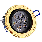 7W Round LED Ceiling Light with 7 LEDs in Golden Color (Swivel 0-60° , Cutting Dia 93mm)