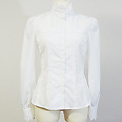 Met lange mouwen Pure Color Cotton Classic Lolita Blouse met Ruffle