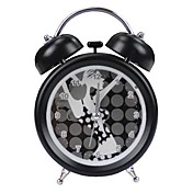 Lady Pattern Twin Bell Desktop Alarm Clock (1xAA)